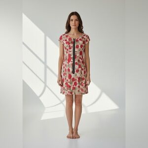 Mac & Jac short sleeve polka dot abstract print lightweight summer dress large